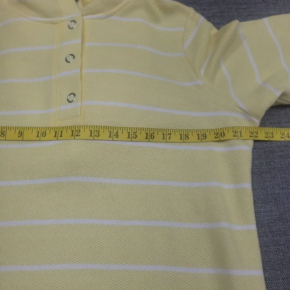 Sport Savvy Textured French Terry Hoodie Medium Sz Yellow Sweatshirt Top Pockets - Picture 2 of 10